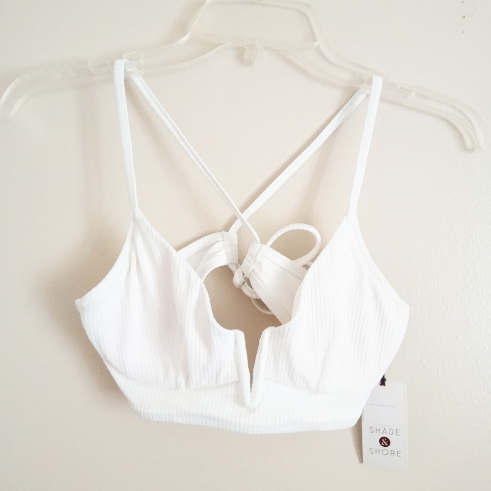 Shade & Shore NWT White Bikini Top - Picture 4 of 6